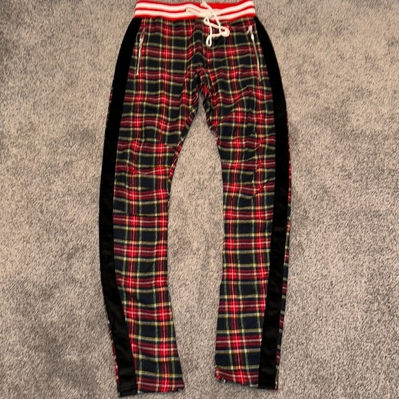 1- Rockstar Orginal Plaid Stipe jogger sweatpants - Picture 1 of 9